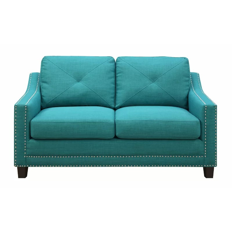Loveseat: 64'' Linen Flared Arm Loveseat Sofa