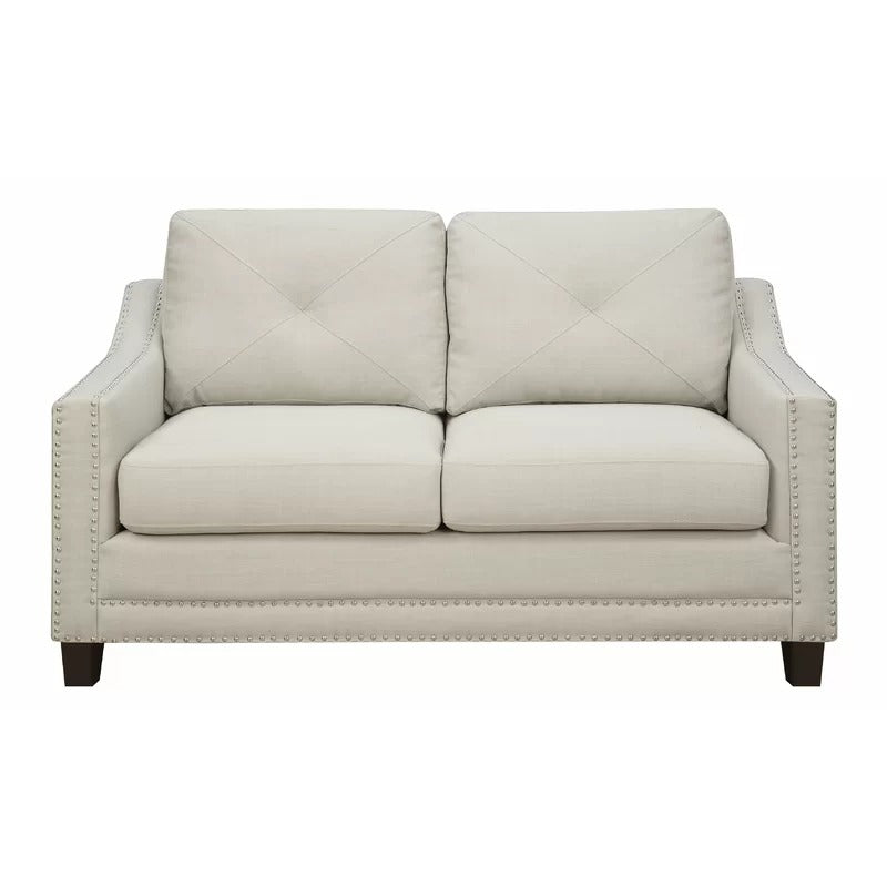 Loveseat: 64'' Linen Flared Arm Loveseat Sofa