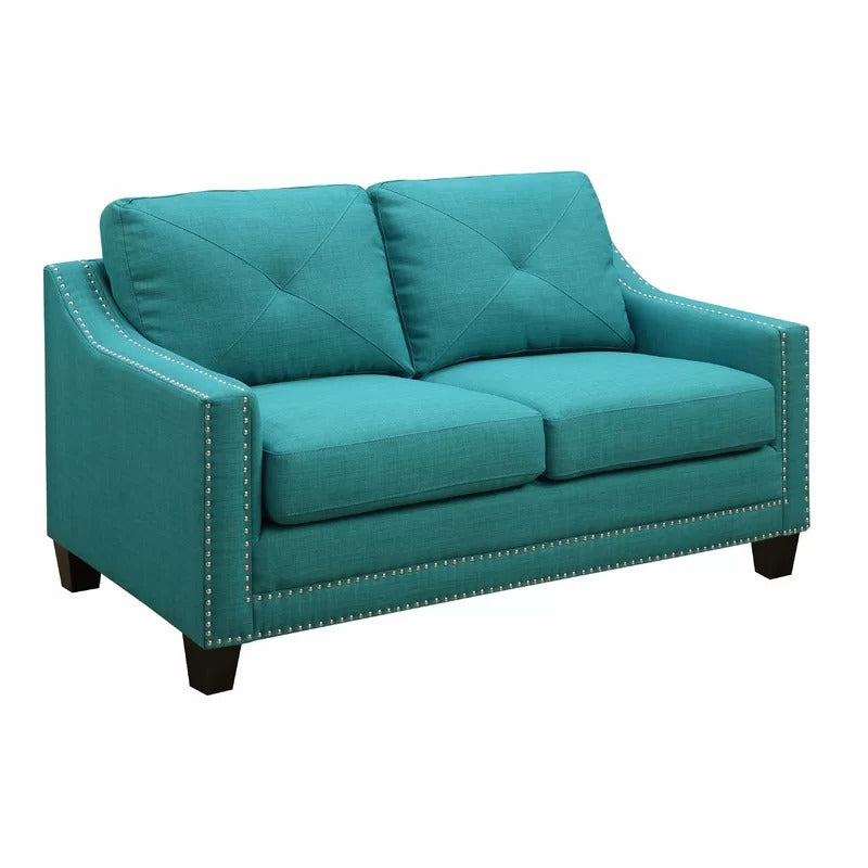Loveseat: 64'' Linen Flared Arm Loveseat Sofa