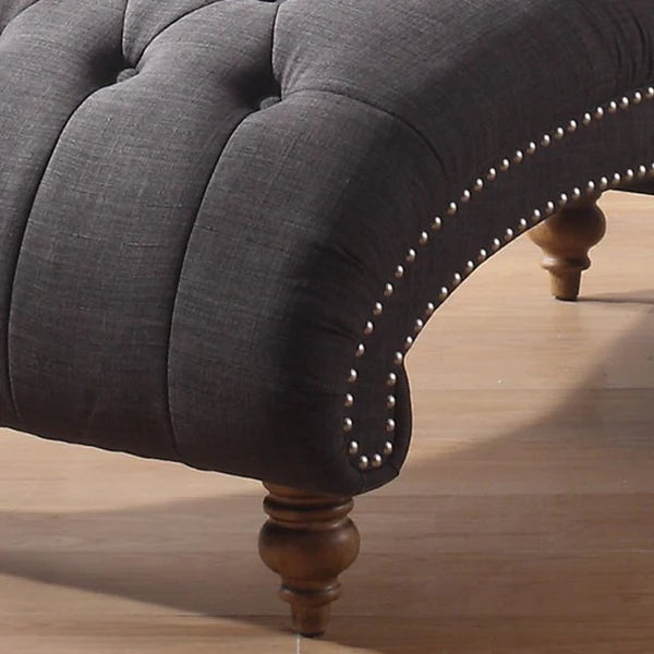 Chaise Lounge: Luxorious Indoor Chaise Lounge Chair with Nailhead Trim and Accent Toss Pillow