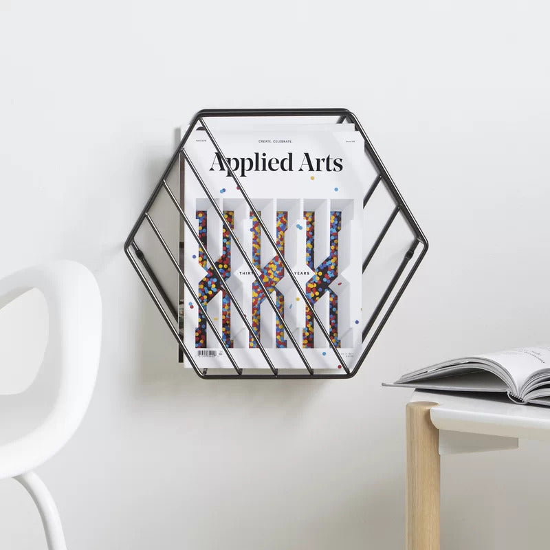 Magazine Racks: Hexagonal Shaped Magazine Rack
