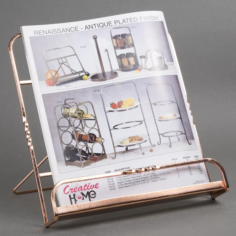 Magazine Racks: Plated Iron Cookbook Magazine Rack