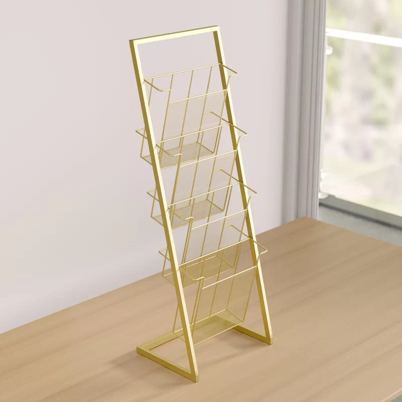 Magazine Racks: Traditional 4-Shelf Slanted Magazine Rack