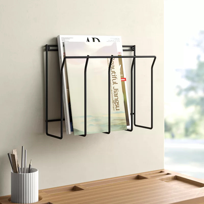 Magazine Racks: Wall Mount Wire Magazine/Newspaper Caddy