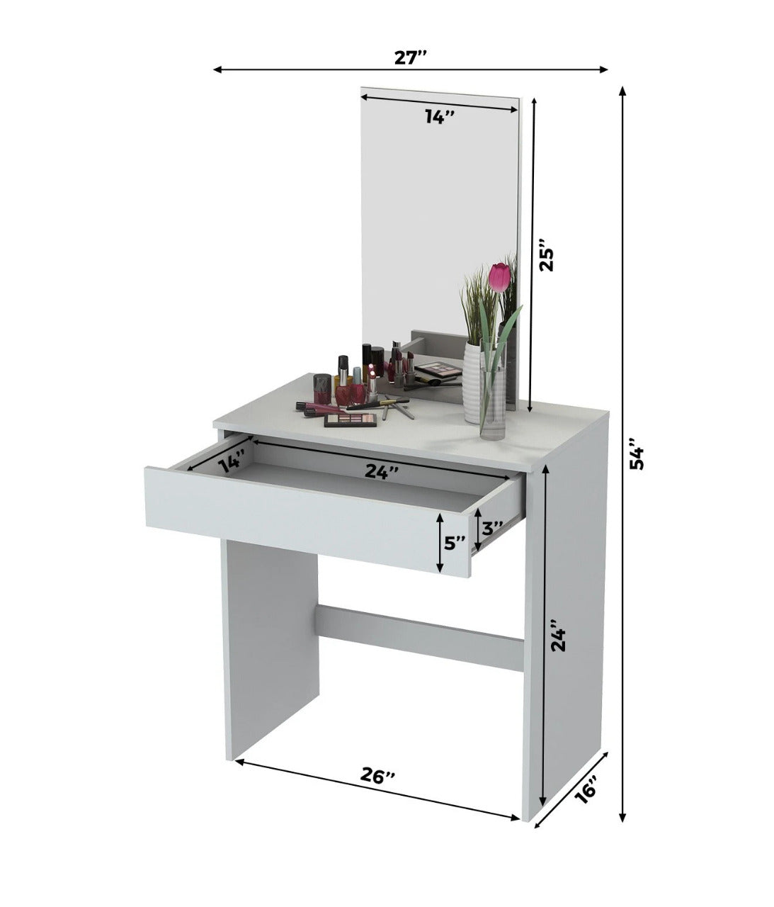 Makeup Vanity: Dressing Table With Light Bulbs