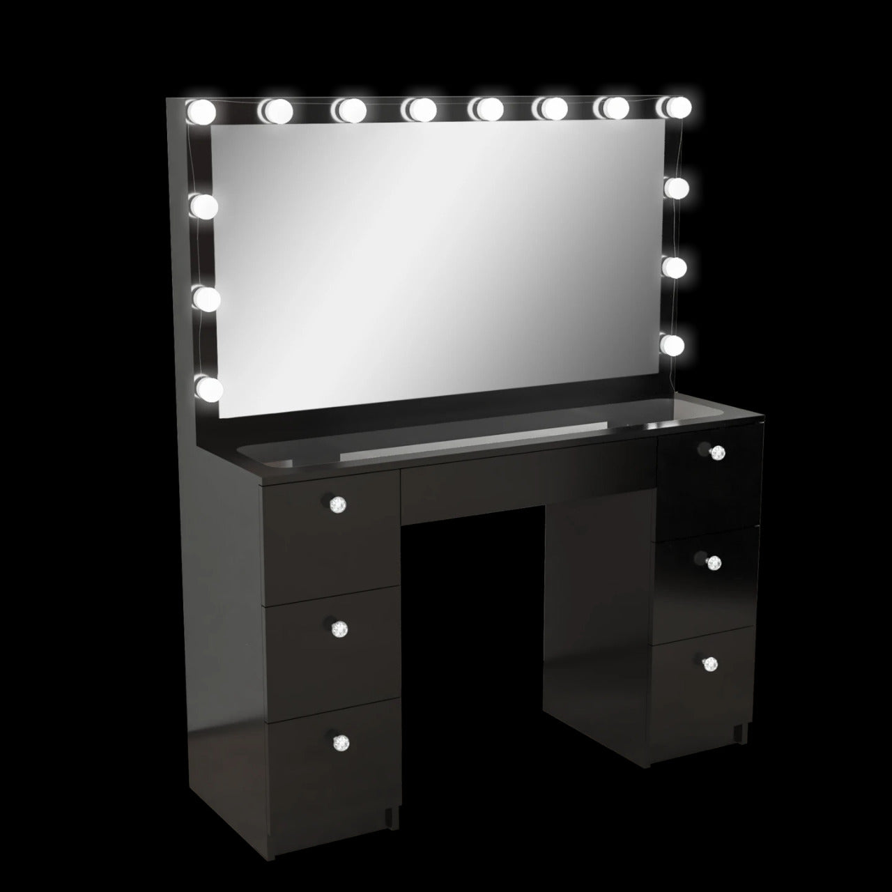 Makeup Vanity: Lighted Vanity with Glass Top