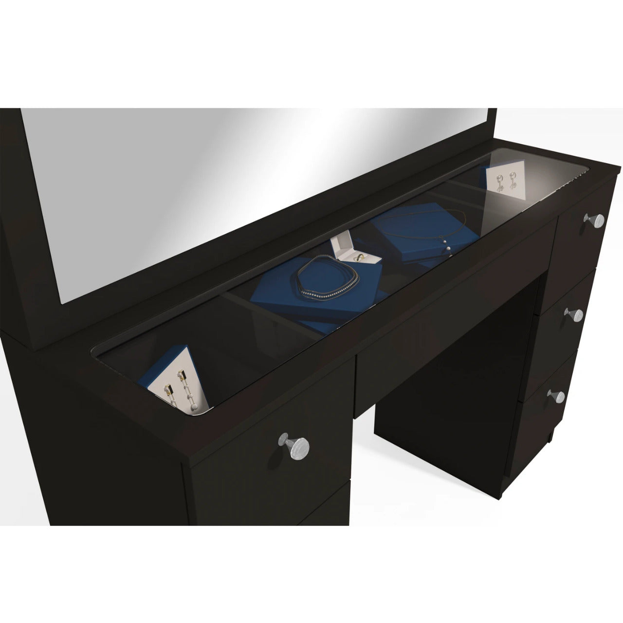 Makeup Vanity: Lighted Vanity with Glass Top