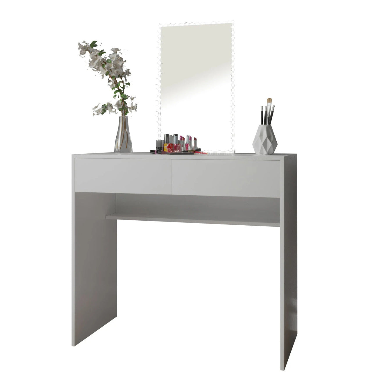 Makeup Vanity: Lita White Dressing Table With LED Lights