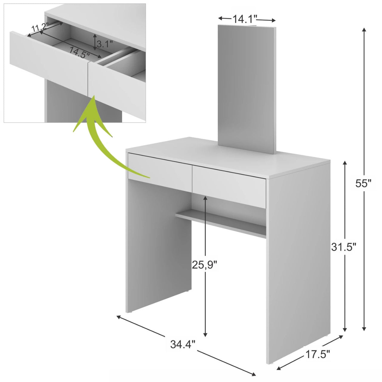 Makeup Vanity: Modern Vanity Dressing Table