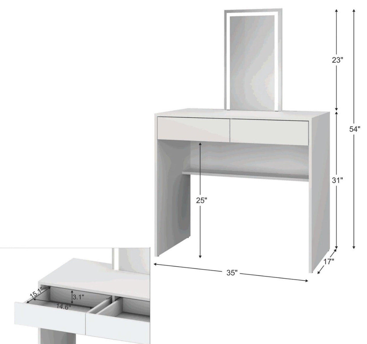 Makeup Vanity: Ola Vanity Dressing Table
