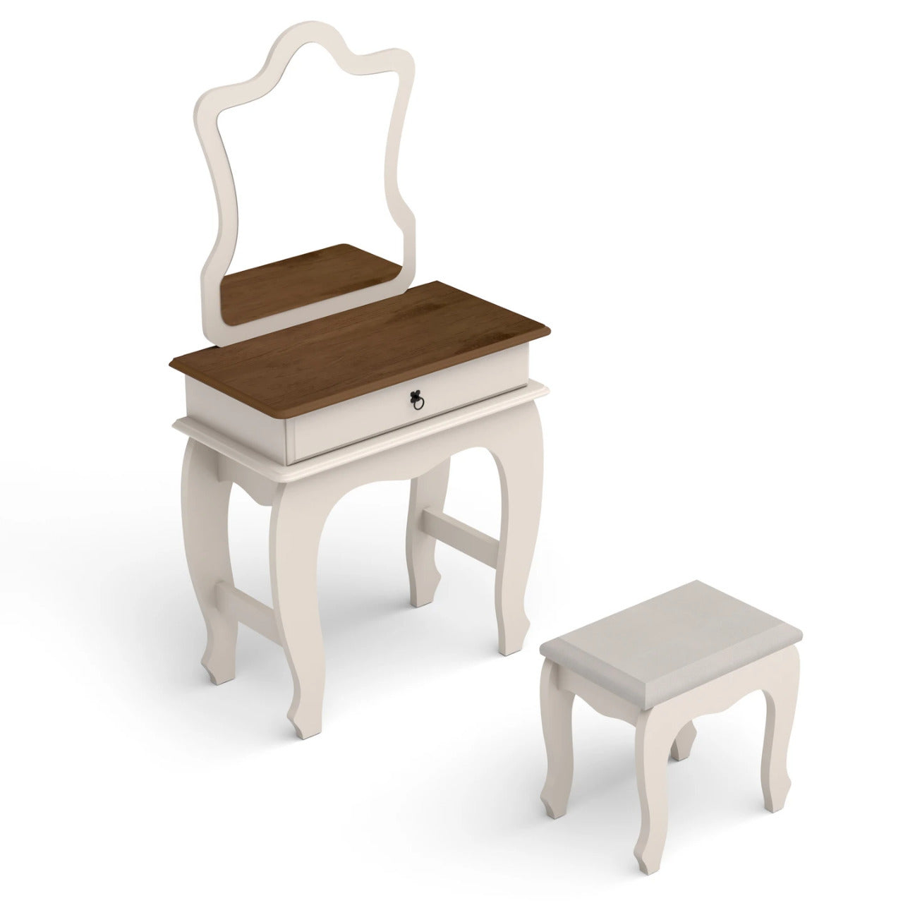 Makeup Vanity: Vanity Set, Pearl-Brown with 9 dividers