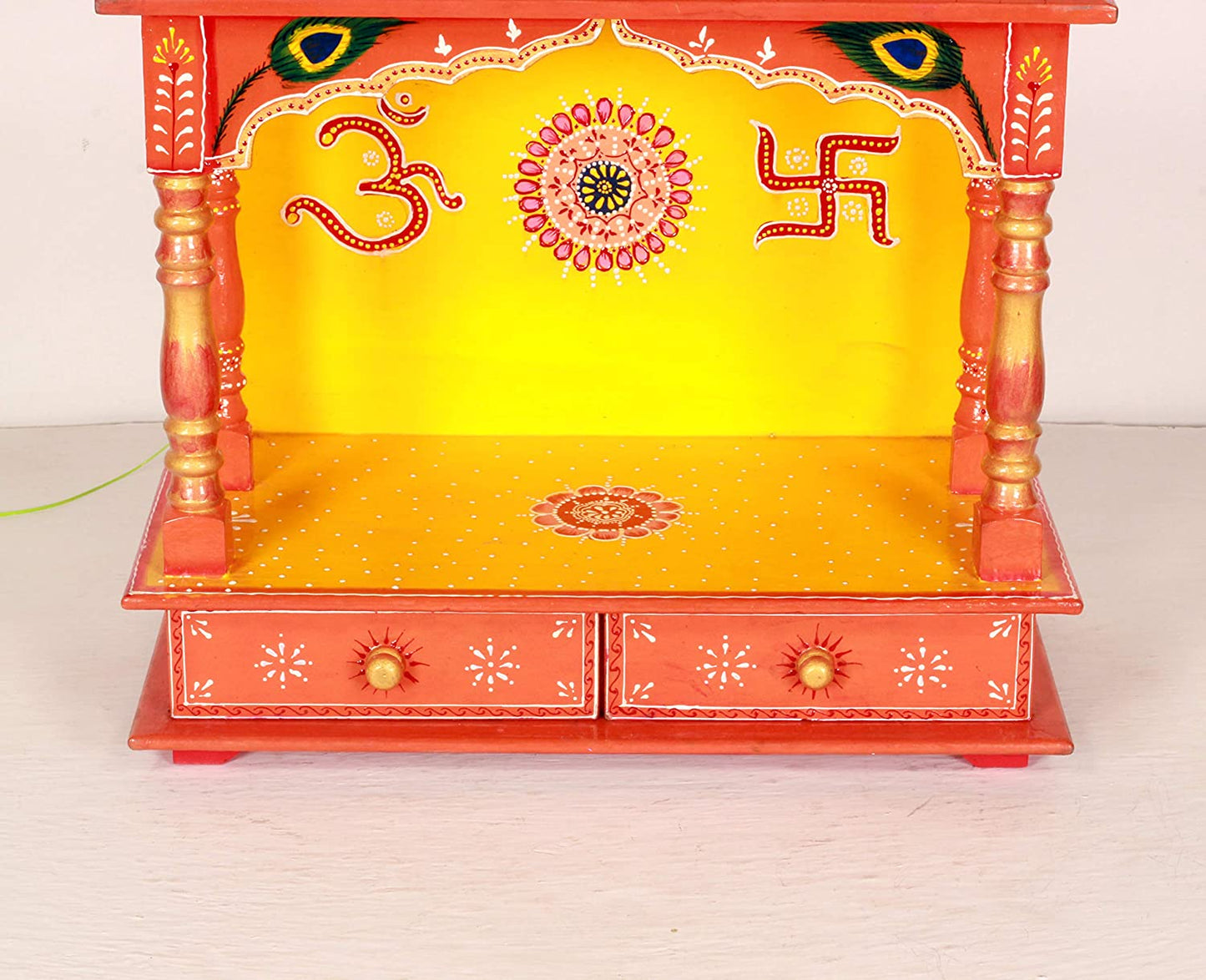 Mandir: Rajasthani Ethnic Handcrafted Wooden Temple/Mandir/Pooja Ghar/Mandapam