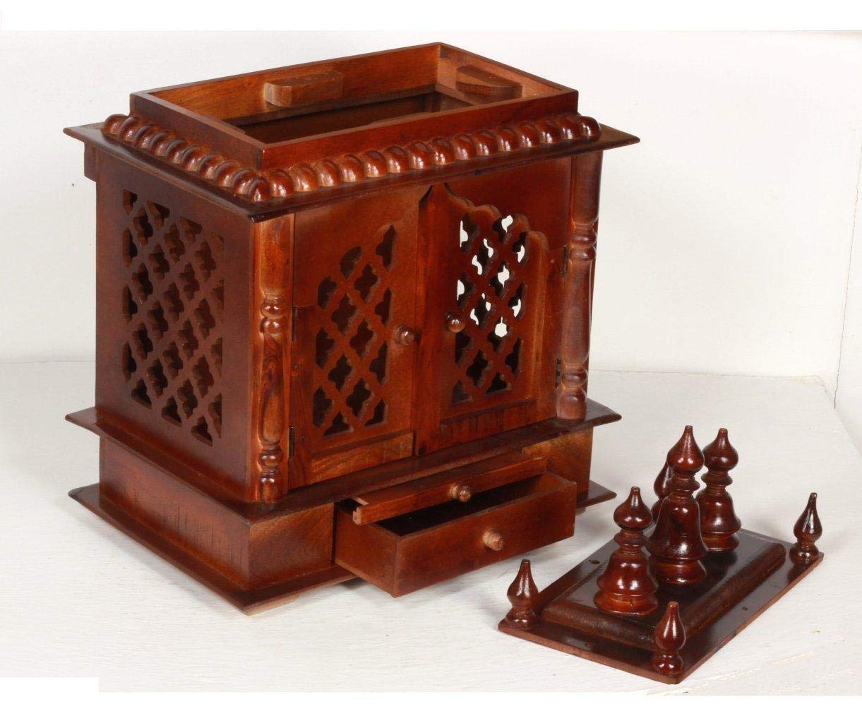 Mandir: Rajasthani Ethnic Handcrafted Wooden Temple/Mandir/Pooja Ghar/Mandapam