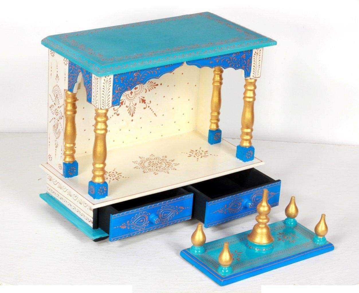 Mandir: Rajasthani Ethnic Handcrafted Wooden Temple/Mandir/Pooja Ghar/Mandapam