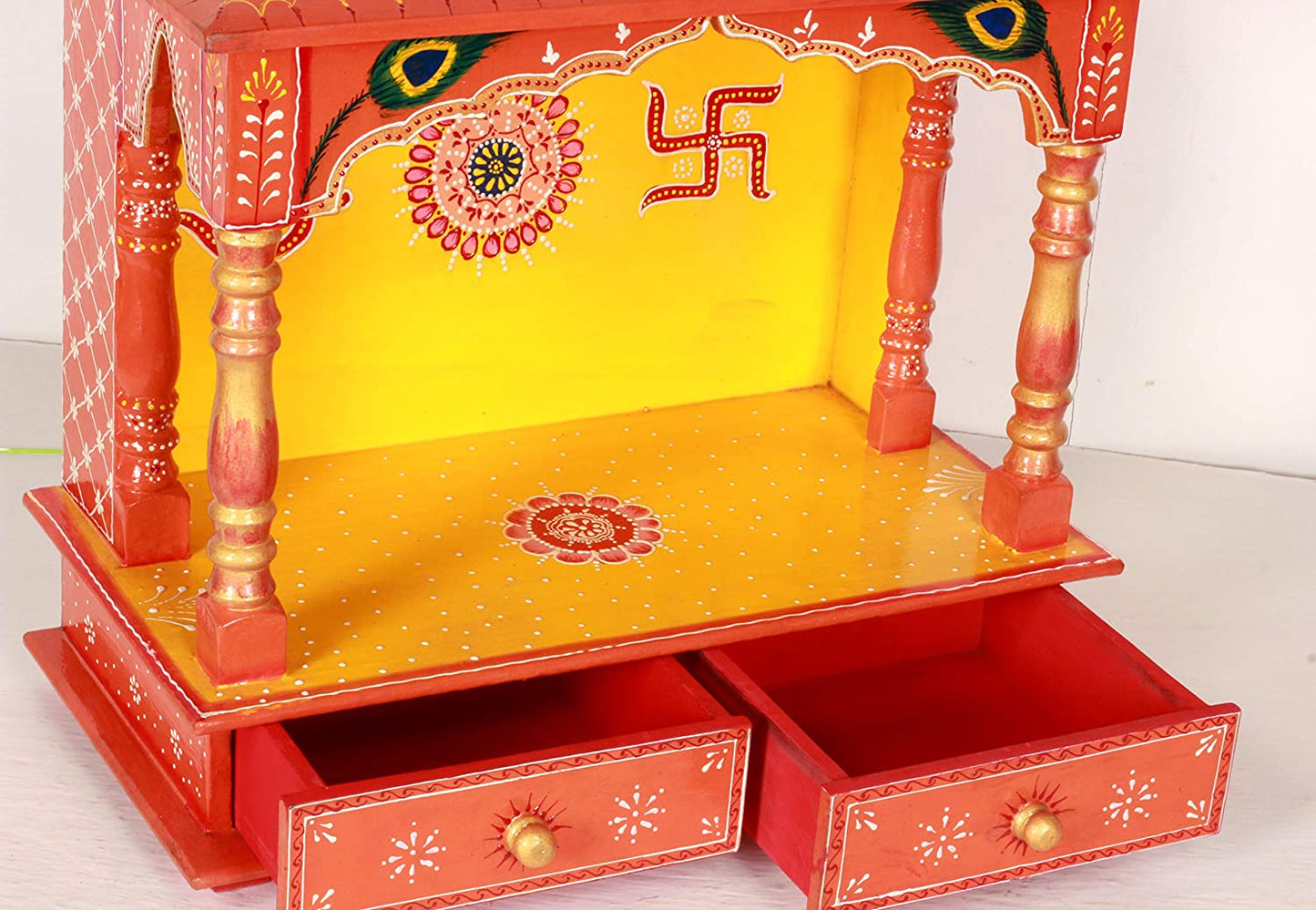 Mandir: Rajasthani Ethnic Handcrafted Wooden Temple/Mandir/Pooja Ghar/Mandapam