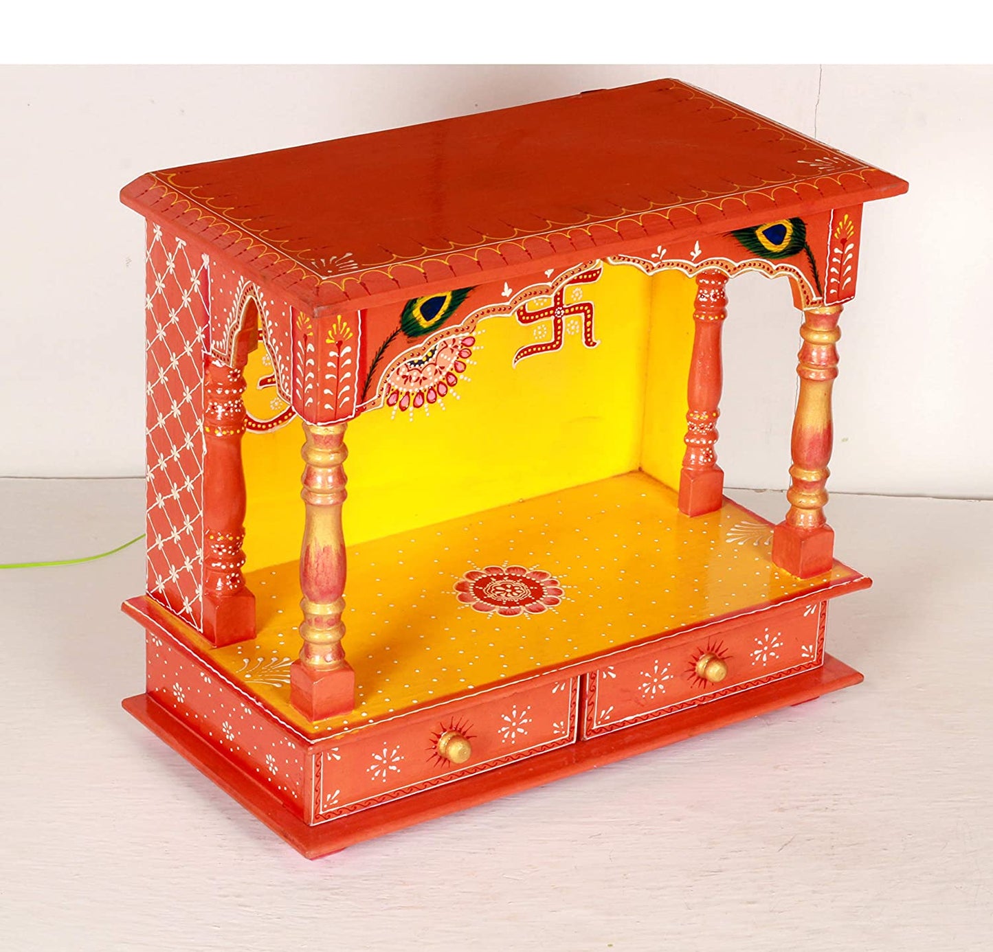Mandir: Rajasthani Ethnic Handcrafted Wooden Temple/Mandir/Pooja Ghar/Mandapam