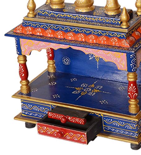 Mandir: Rajasthani Ethnic Handcrafted Wooden Temple/Mandir/Pooja Ghar/Mandapam