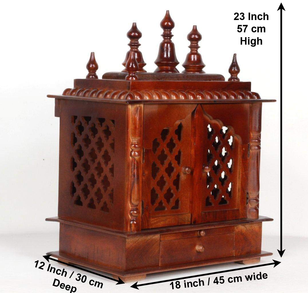 Mandir: Rajasthani Ethnic Handcrafted Wooden Temple/Mandir/Pooja Ghar/Mandapam