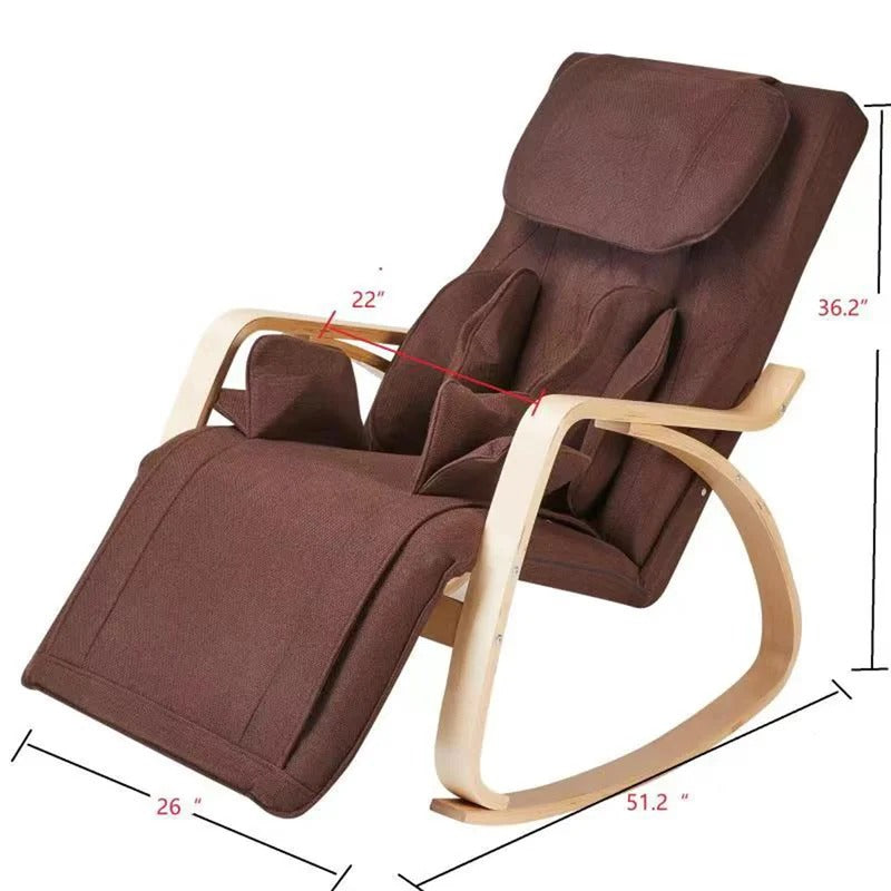 Massage Chairs: Brown Angle Adjustable Massage & Recliner Rocking Chair