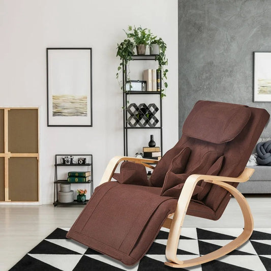 Massage Chairs: Brown Angle Adjustable Massage & Recliner Rocking Chair