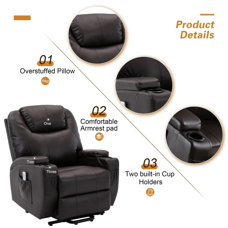 Massage Chairs: Eric Leatherette Heated Massage Chair