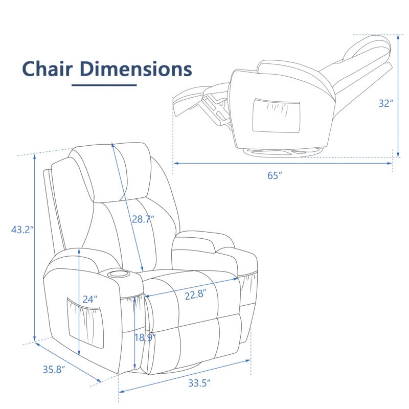 Massage Chairs: Grey 360° Massage Chair With Heating
