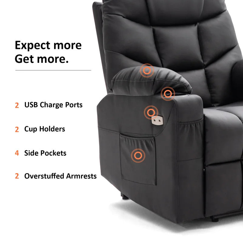 Massage Chairs: Modern Leatherette Adjustable Width Heated Massage Chair