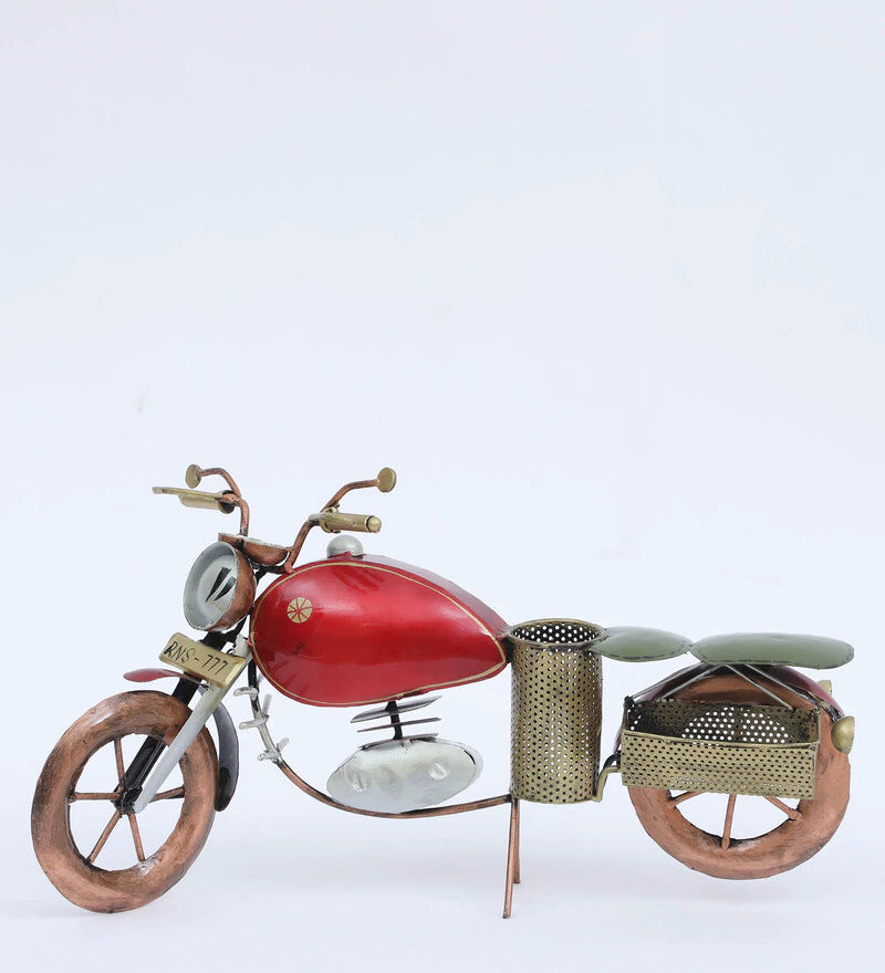 Pen Stand : Metal Multicolour Bike Pen & Card Stand