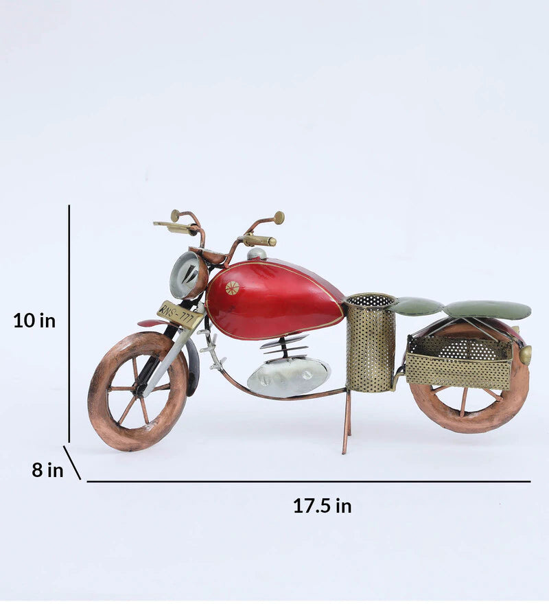 Pen Stand : Metal Multicolour Bike Pen & Card Stand