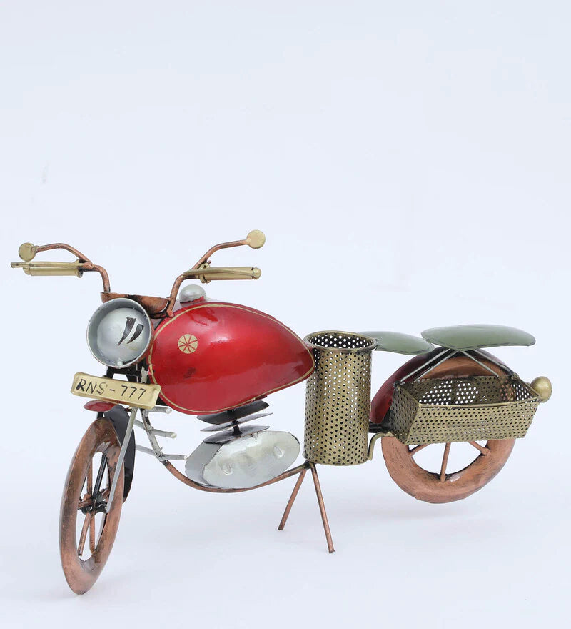 Pen Stand : Metal Multicolour Bike Pen & Card Stand