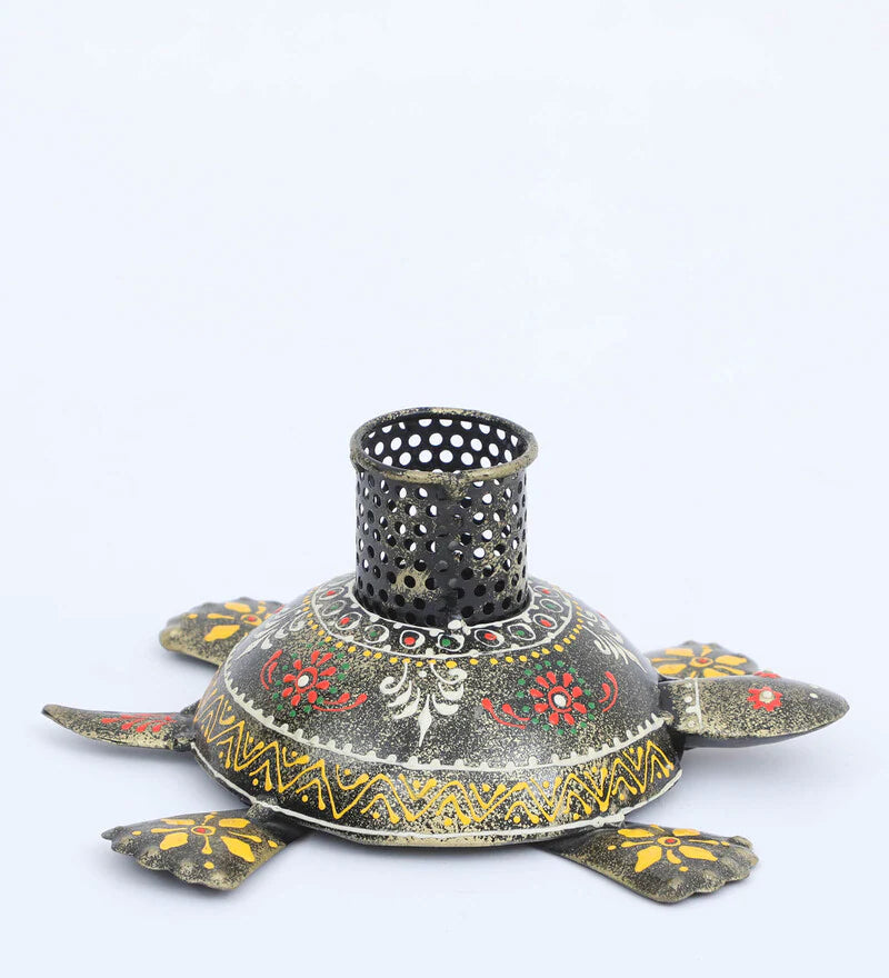 Pen Stand : Metal Multicolour Hand Painted Tortoise Pen Stand