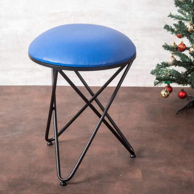 Metallic Stools: Black & Cream Cage Ottoman