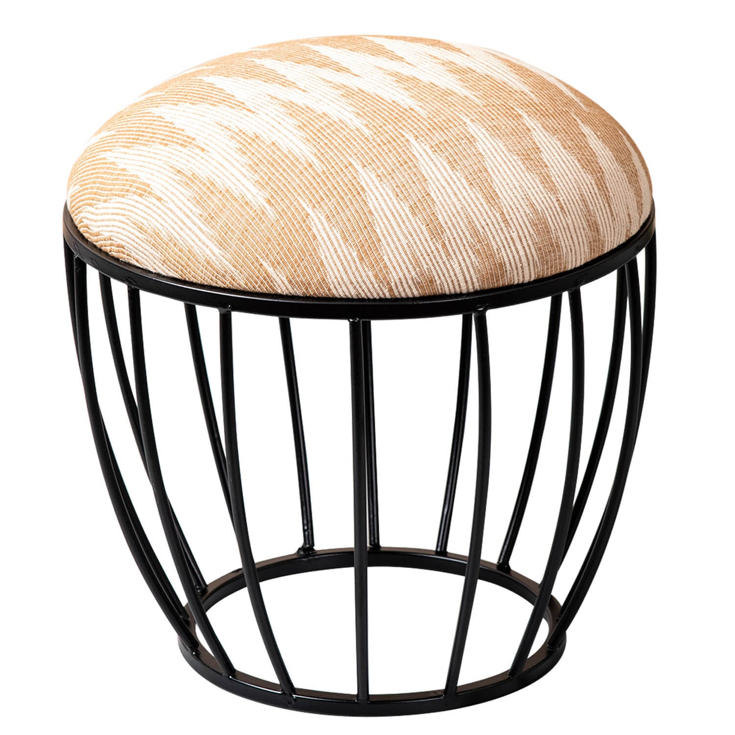 Metallic Stools: Cream & Beige Cage Ottoman