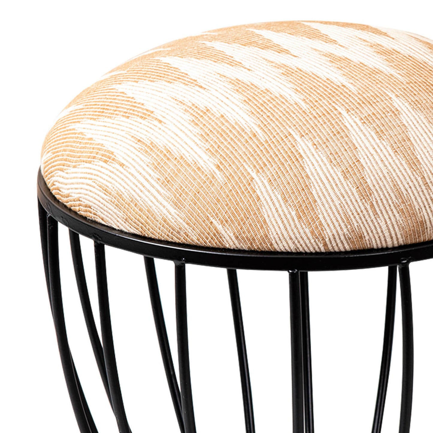 Metallic Stools: Cream & Beige Cage Ottoman