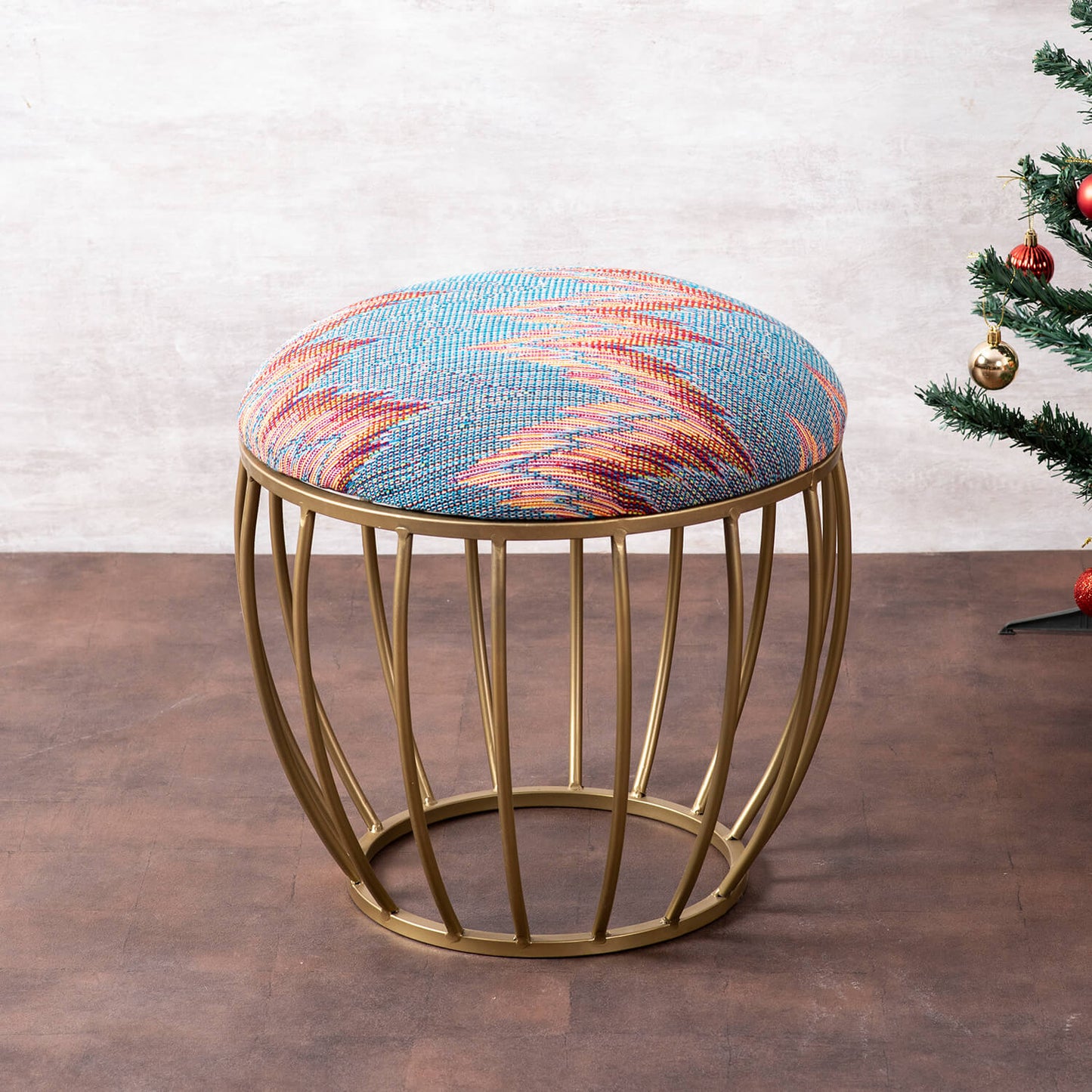 Metallic Stools: Multicolor Cage Ottoman