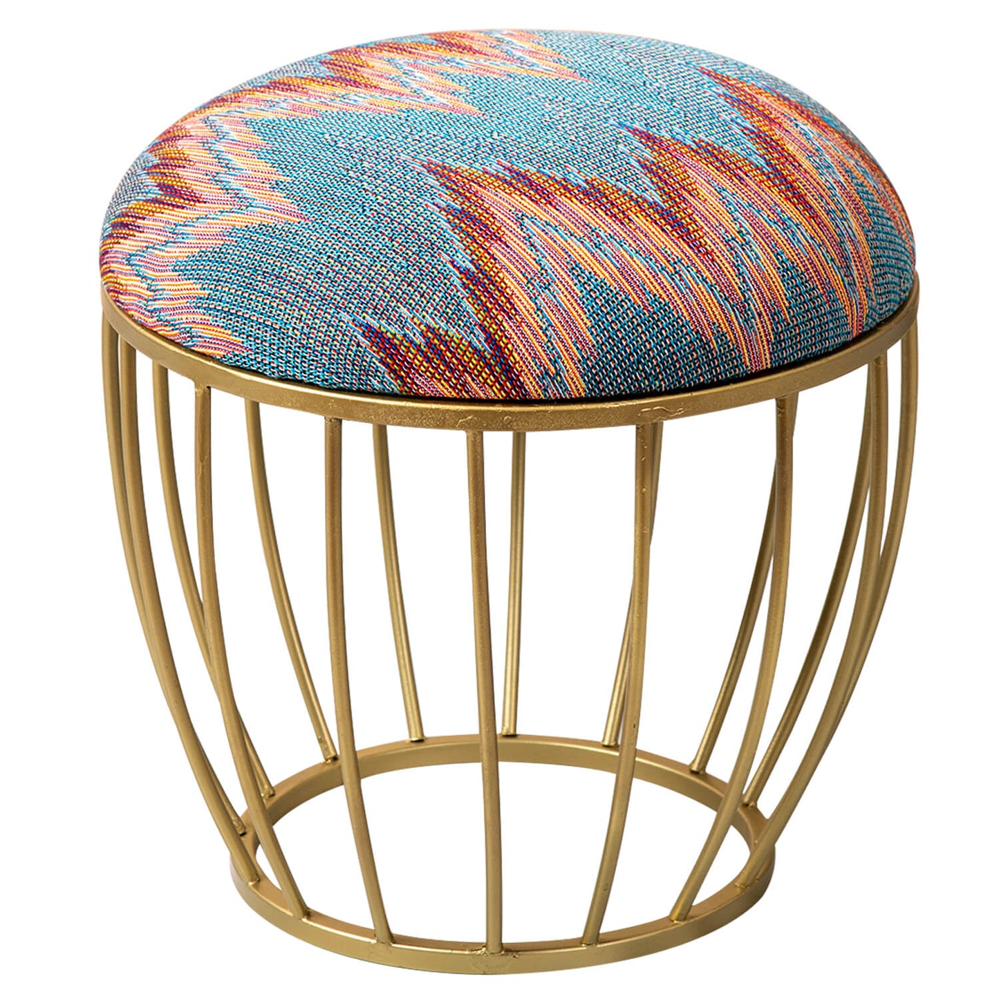 Metallic Stools: Multicolor Metallic Cage Ottoman