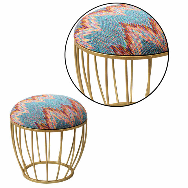 Metallic Stools: Multicolor Metallic Cage Ottoman