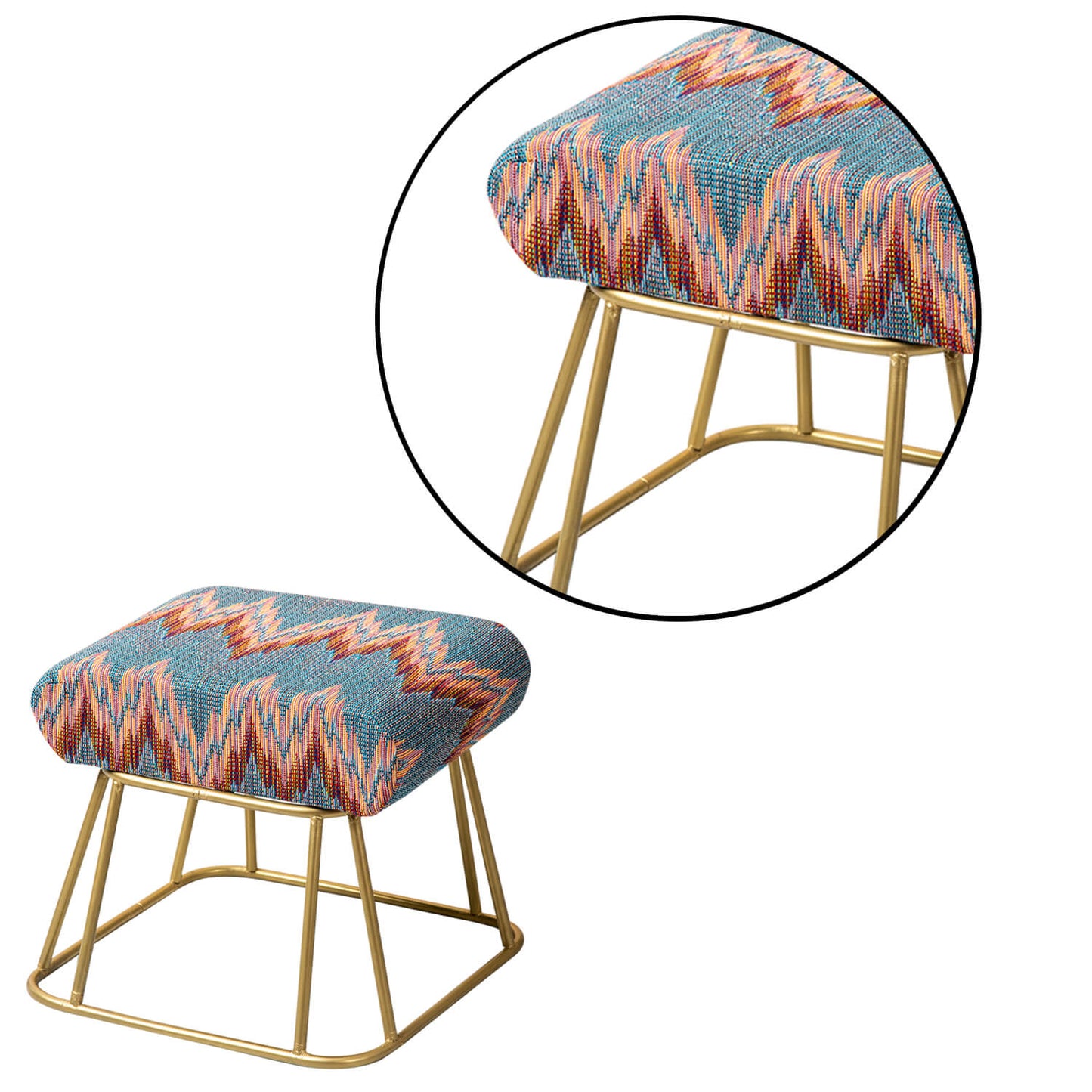 Metallic Stools: Multicolor Metallic Ottoman