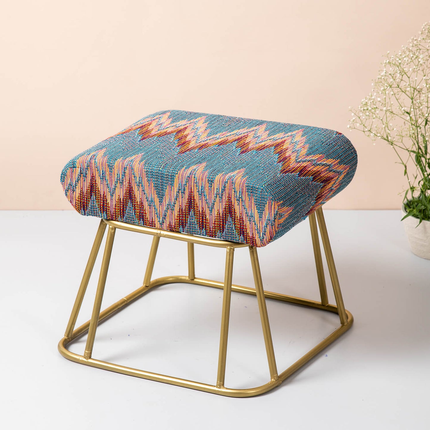 Metallic Stools: Multicolor Metallic Ottoman
