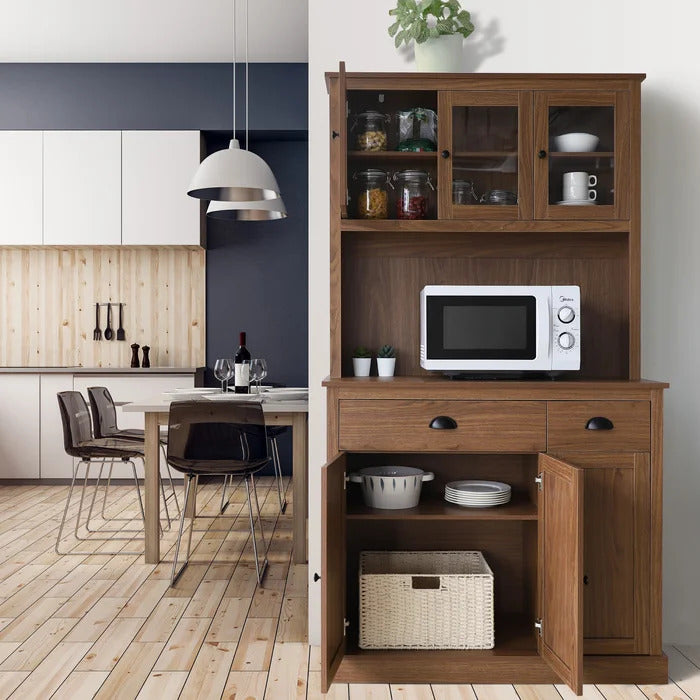 Microwave Stands: 70'' H Kitchen Pantry & Hutch Cabinets