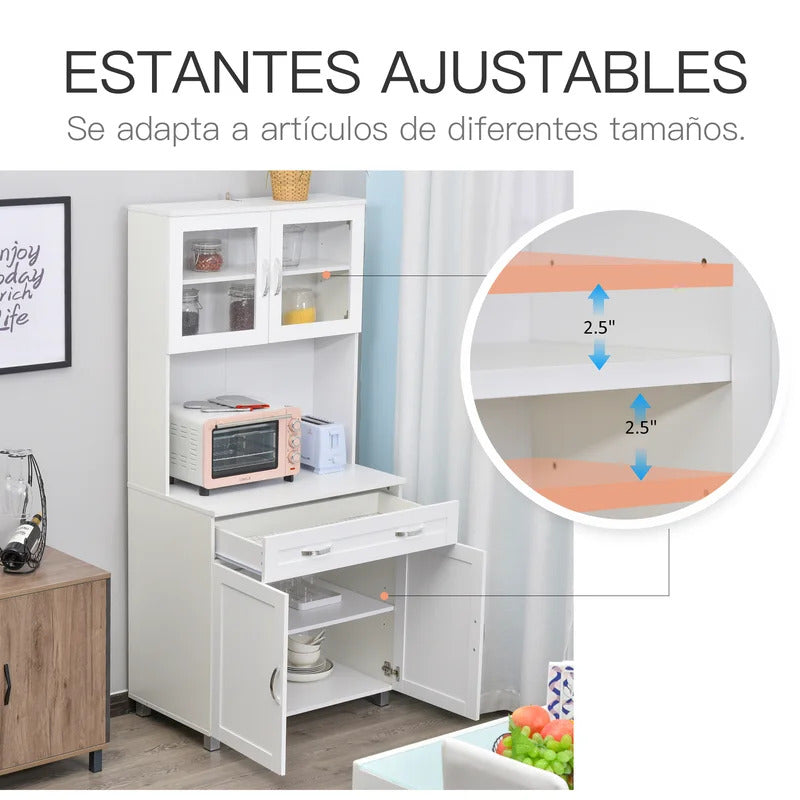 Microwave Stands : Modern 67" Kitchen Pantry & Hutch Cabinets