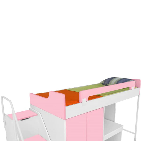 Bunk Beds:- Kids Midsleeper Bunk Bed with Wardrobe With Study Table Kids Furniture