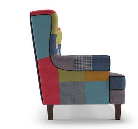 2 Seater Sofa : Minnelli Fabric Sofa Set (Retro Patchwork)