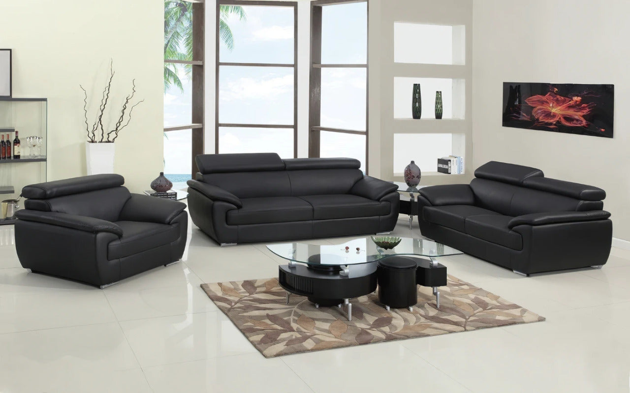 Modern Sofa Set: 5 Seater Leatherette Sofa Set