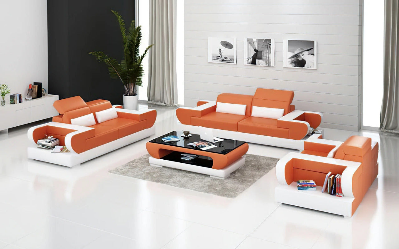 Modern Sofa Set: 5 Seater Leatherette Sofa Set