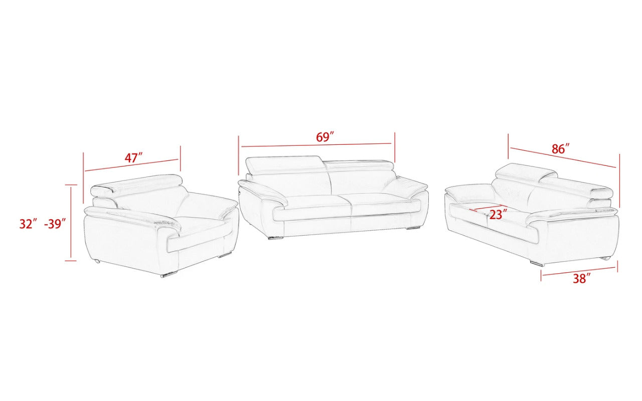 Modern Sofa Set: 5 Seater Leatherette Sofa Set