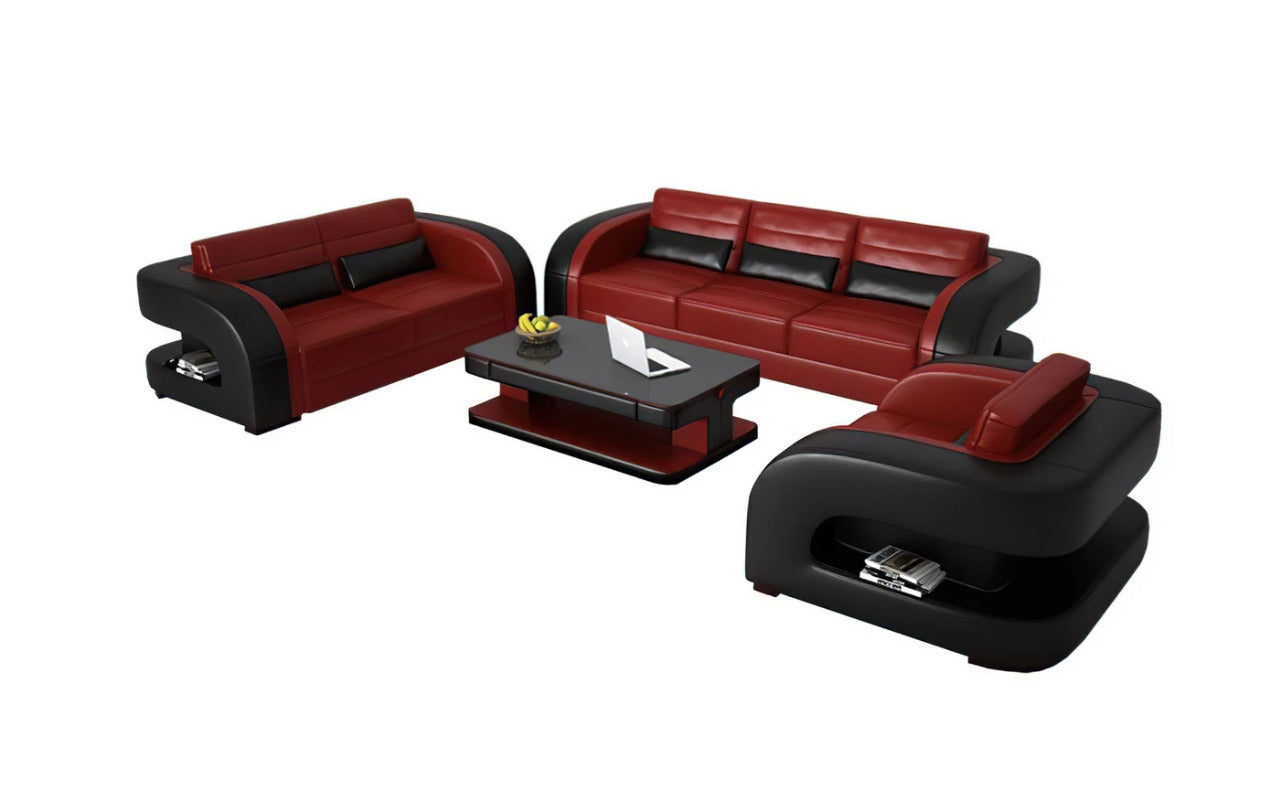 Modern Sofa Set: 5 Seater Leatherette Sofa Set