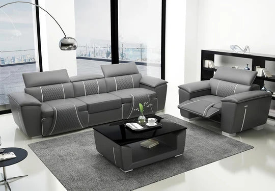 Modern Sofa Set: 6 Seater Leatherette Sofa Set
