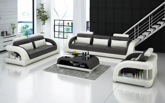 Modern Sofa Set: 6 Seater Leatherette Sofa Set