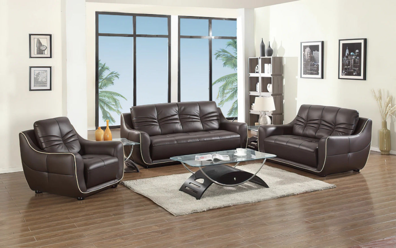 Modern Sofa Set: 6 Seater Leatherette Sofa Set